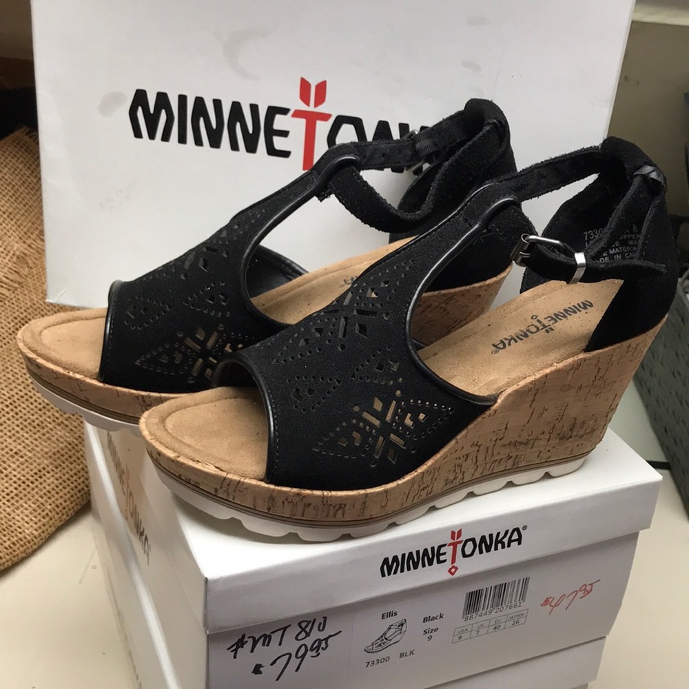 Minnetonka Women’s Cork Wedges